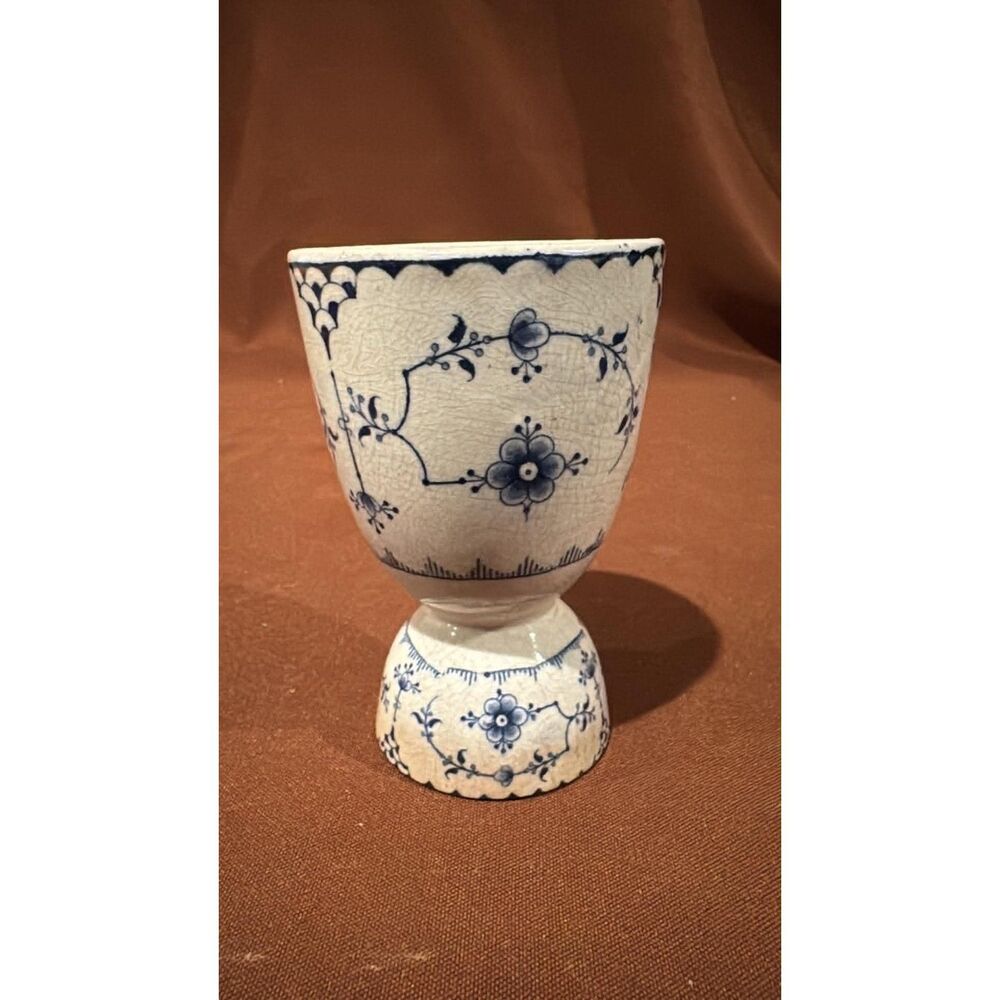 Blue and White Egg Cup Holder Vintage